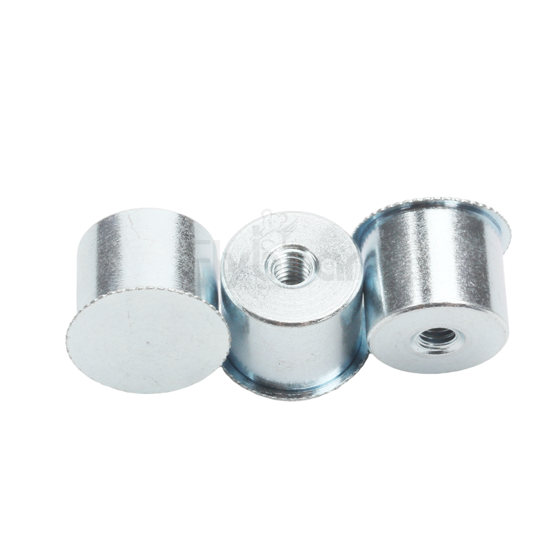SUM24L易切削鋼環(huán)保藍(lán)白鋅AD33794318定制V型壓鉚螺母